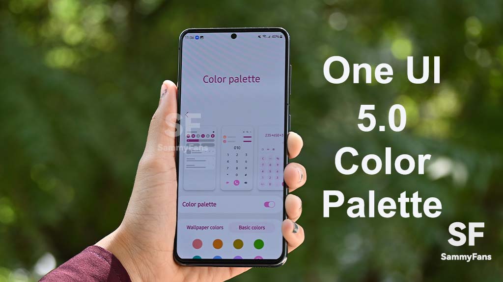 Samsung S21 One UI 5.0 Color Palette