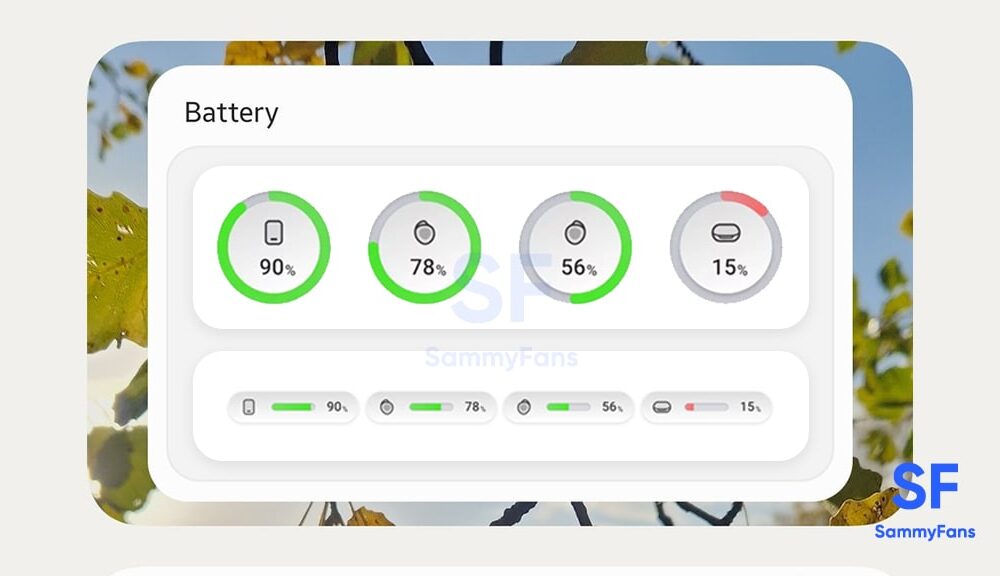 New Samsung battery widgets for One UI 5.1? Spotted in hidden menu - Sammy Fans