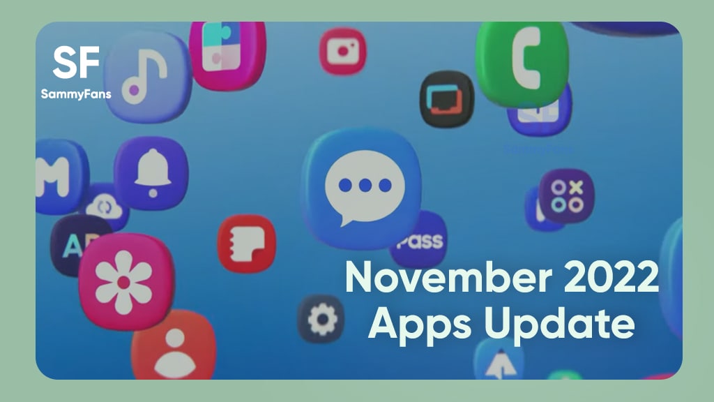 Samsung apps November 2022 update