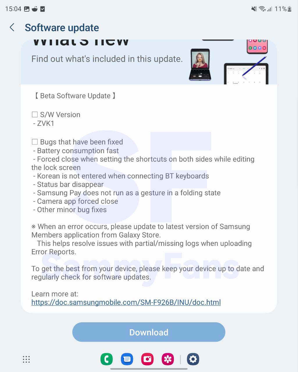 Samsung Fold 3 One UI 5.0 Beta 4
