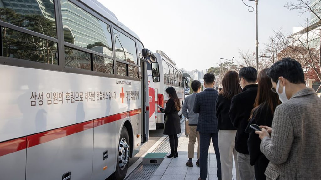 Samsung Blood Donation buses