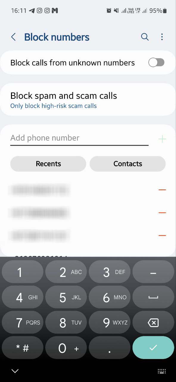Samsung One UI 5.0 block calls