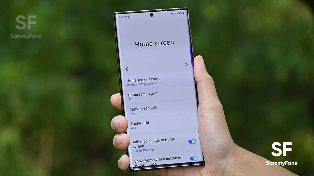 Samsung One UI 5.0 Home Screen
