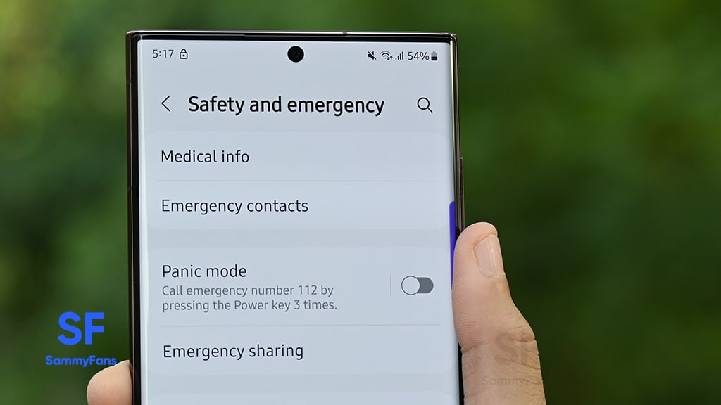 Samsung Emergency Sharing app update