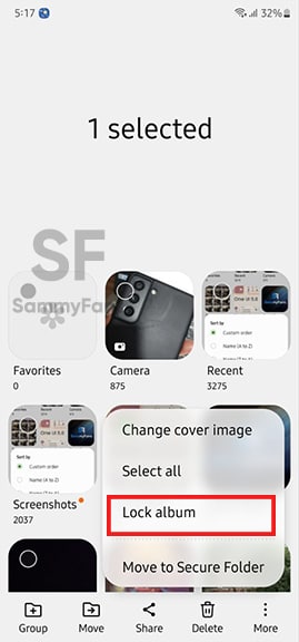 Samsung One UI 5.0 Lock Album 