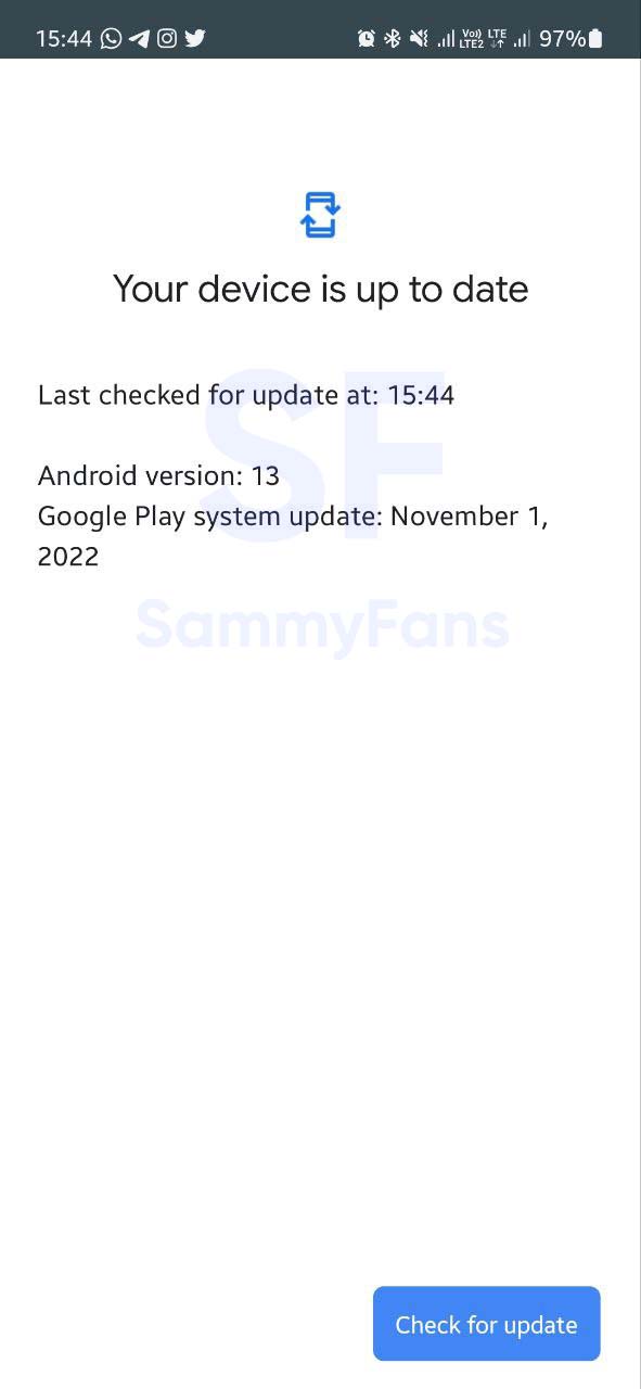 Samsung Google Play System update