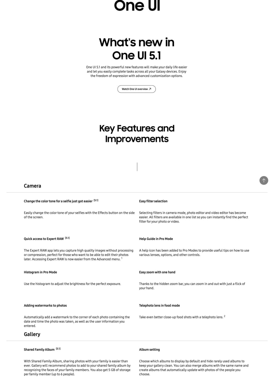Official One UI 5.1 page