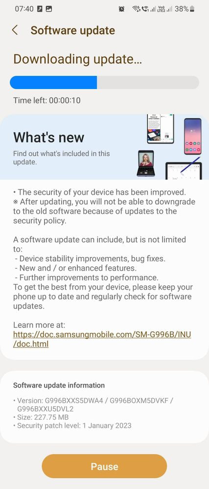Samsung Galaxy S21 January 2023 security patch India