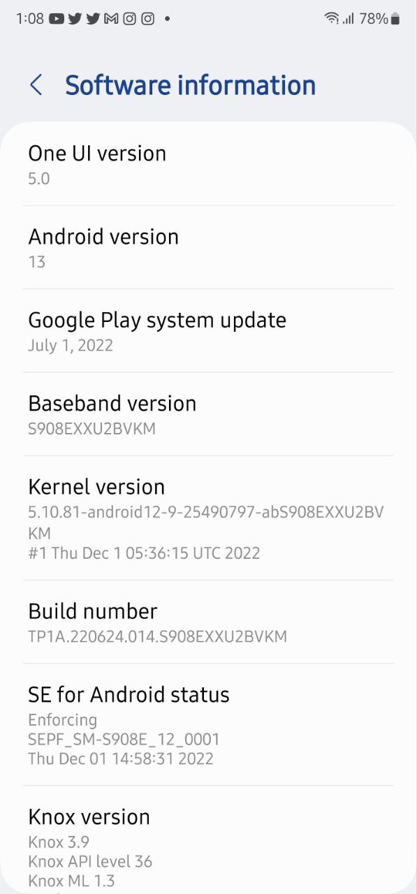 Samsung old Google Play System update
