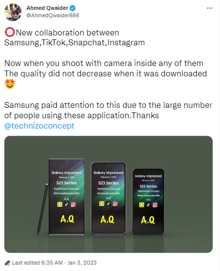 Samsung Galaxy S23 Instagram, Snapchat, TikTok collaboration