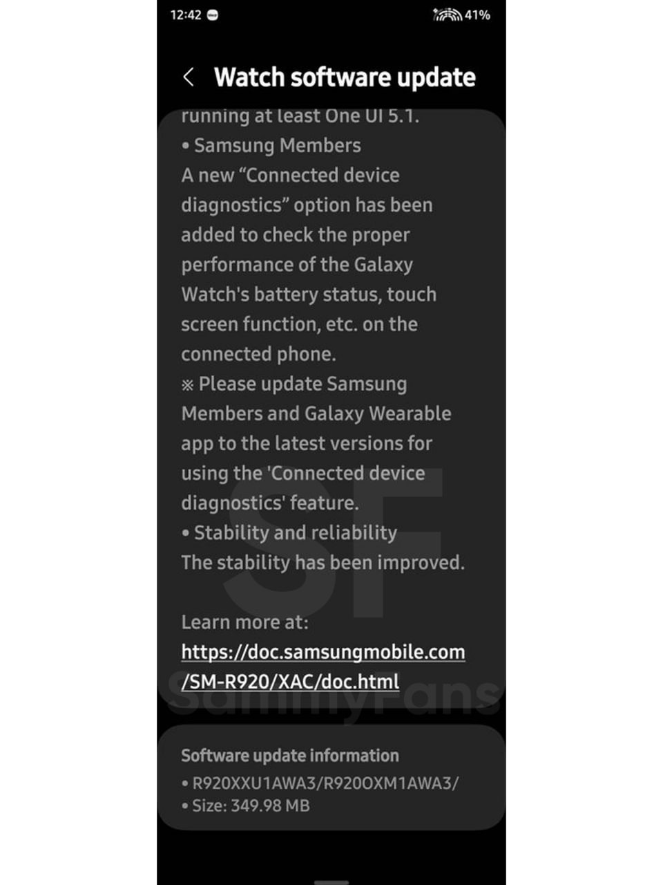 Samsung Galaxy Watch 5 January 2023 update Canada