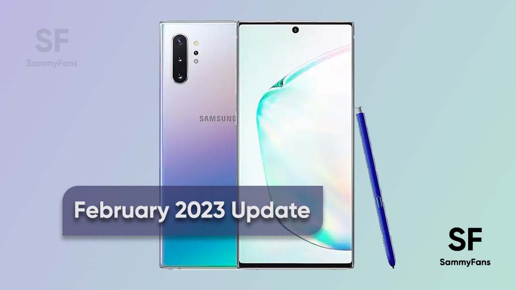 Samsung Note 10 February 2023 update
