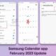 Samsung Calendar February 2023 update