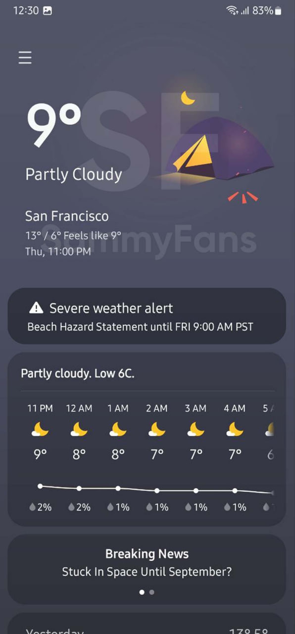 One UI 5.1 Features weather widget