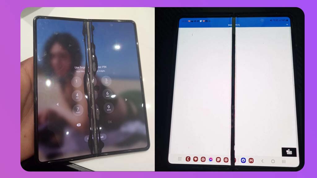 Samsung Galaxy Z fold 3 screen crack for no reason