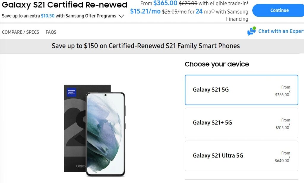Samsung Galaxy S21 renewed