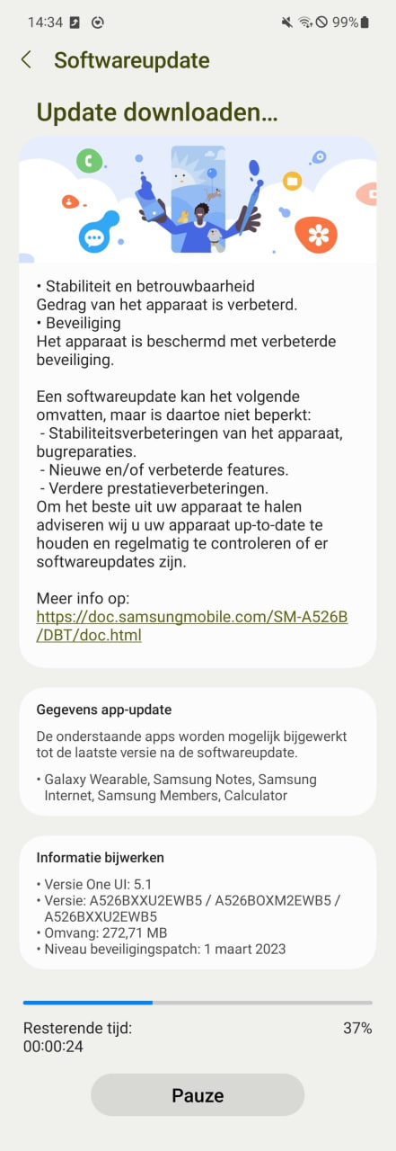 Samsung Galaxy A52 March 2023 Security Update Europe
