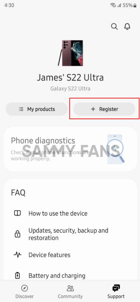 Samsung Galaxy Members App Register For Warranty