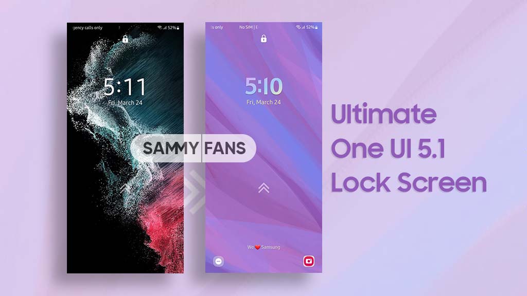 Samsung One UI 5.1 Lock Screen