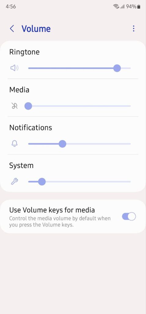 Samsung One UI Volume Controls