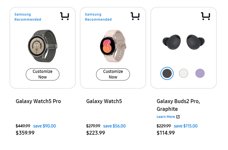 40% off Samsung smartwatches earbuds