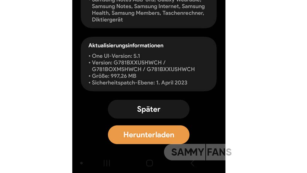 Samsung Galaxy S20 FE big April 2023 update