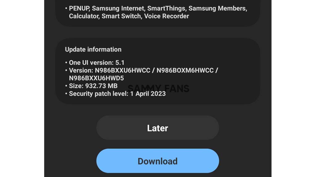 Samsung Galaxy Note 20 update
