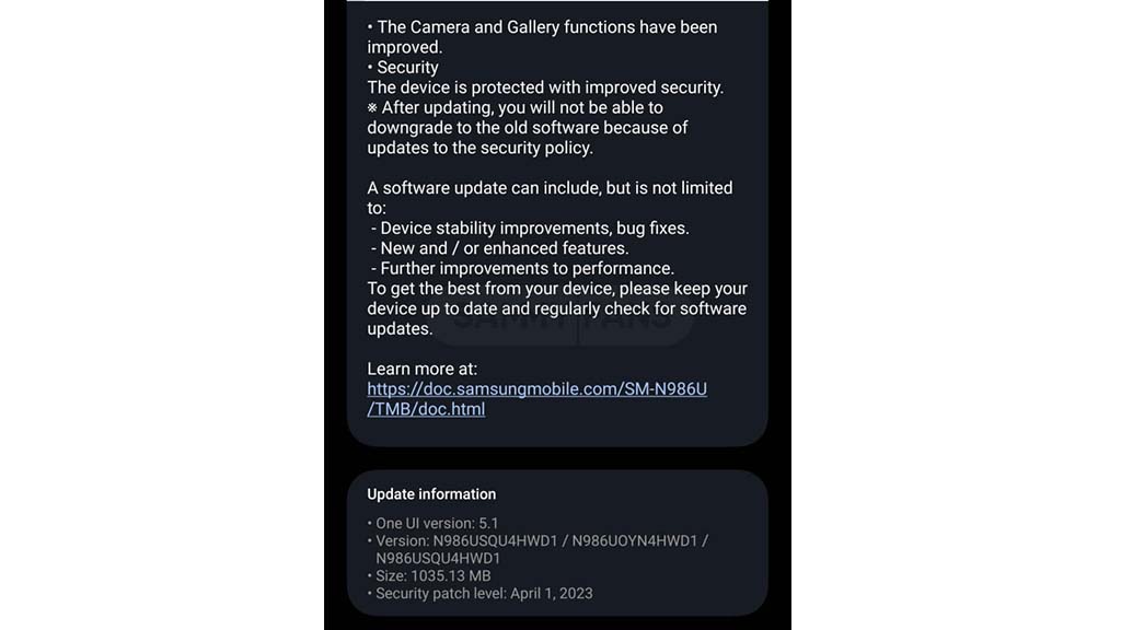Samsung Galaxy Note 20  April 2023 update locked