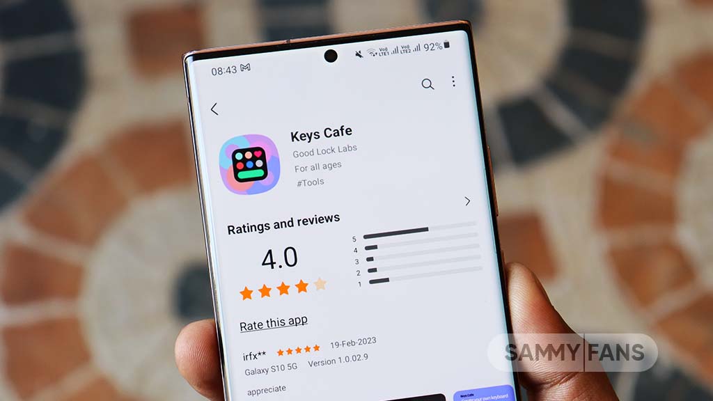 Samsung Keys Cafe Edit mode
