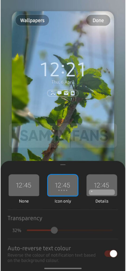 Samsung One UI 5.1 Lock screen