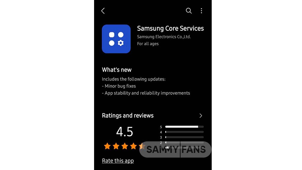 Samsung Core services update