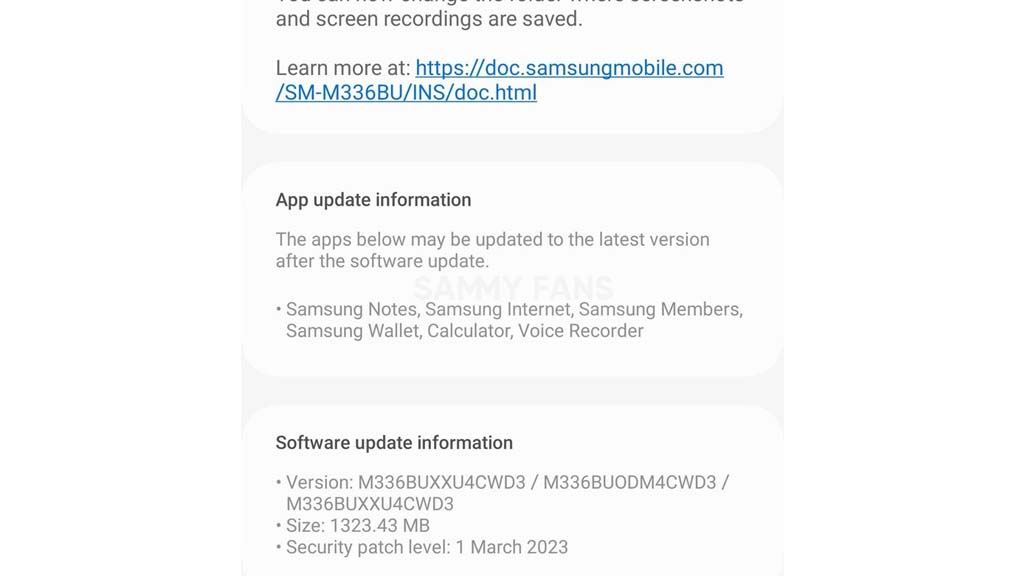 Samsung Galaxy M33 One UI 5.1 update