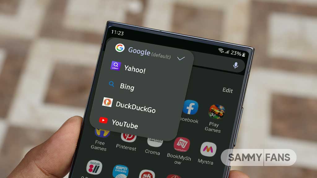 Samsung Google Yahoo Bing DuckDuckGo