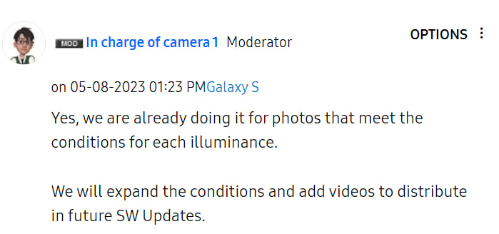 Samsung 2x camera zoom mode