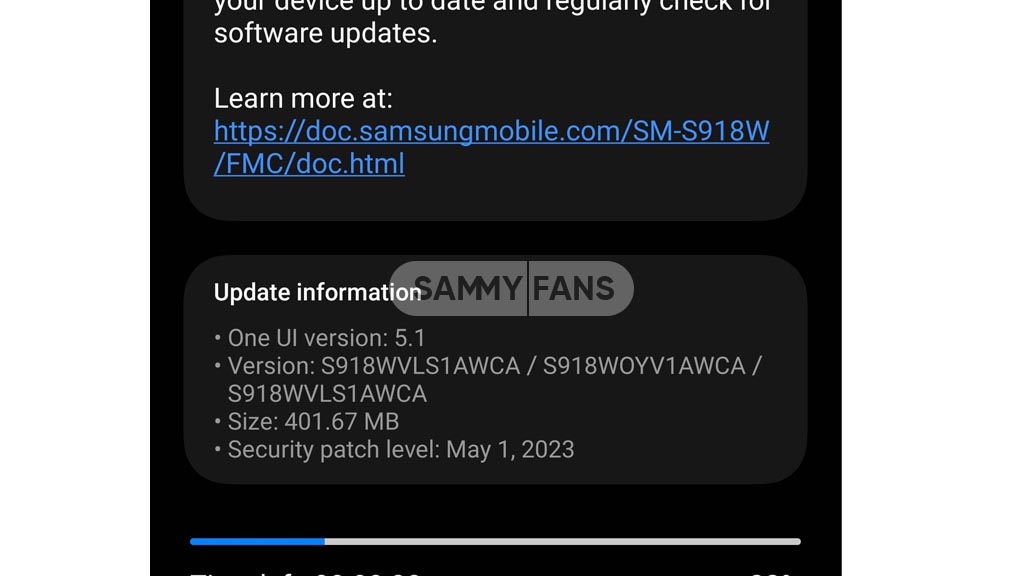 Samsung Galaxy S23 May 2023 update canada