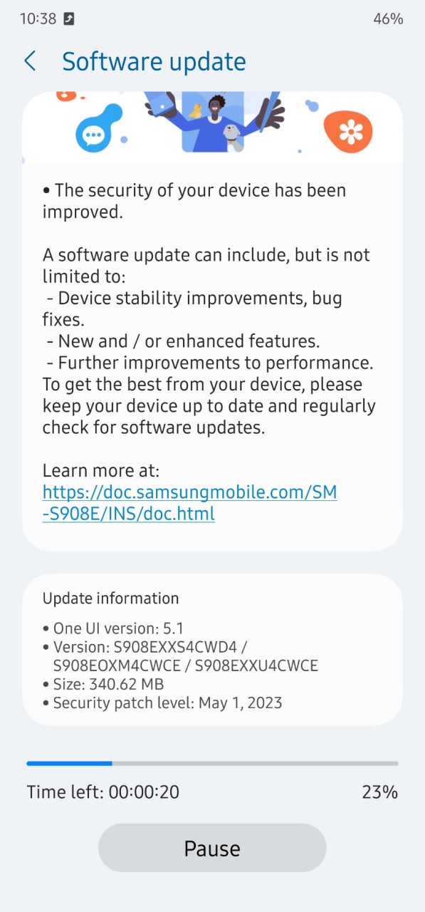 Samsung Galaxy S22 May 2023 security update India