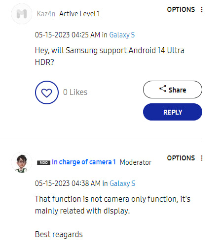Samsung Android 14 Ultra HDR