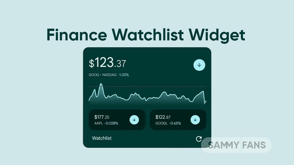 Google App Finance Watchlist Widget