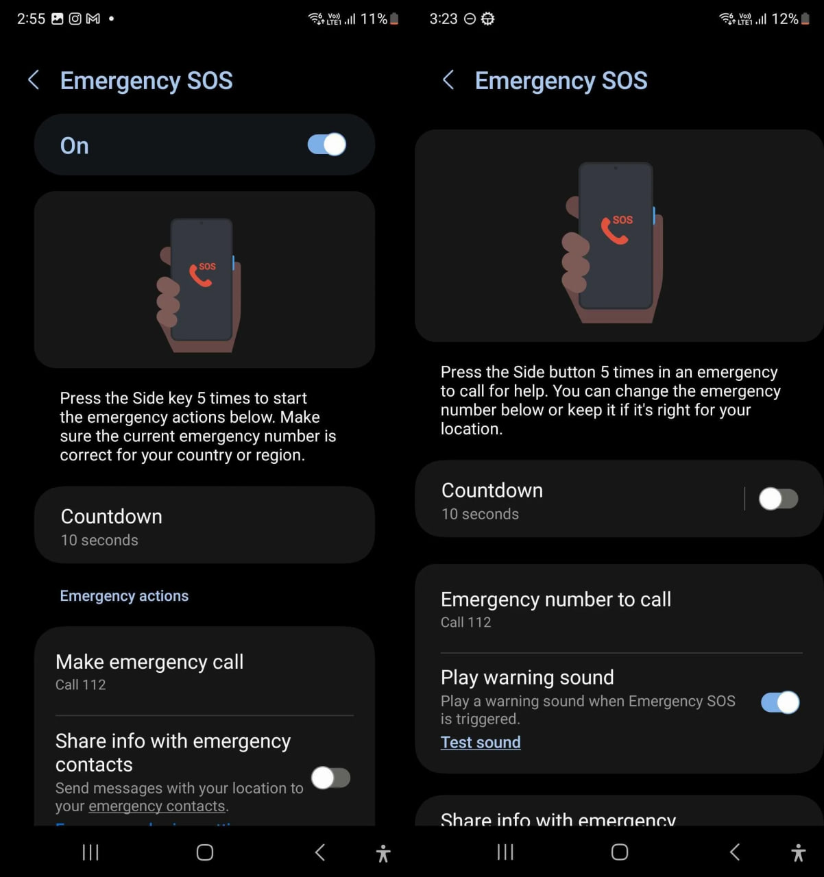 Samsung June 2023 update Emergency SOS