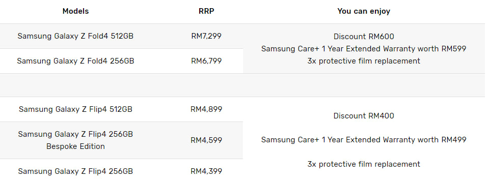 Samsung Galaxy Z Fold 4 Flip 4 Malaysia Offer
