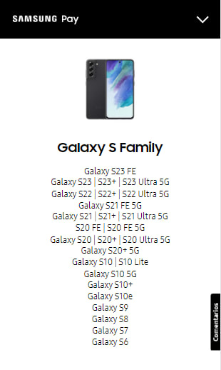 Galaxy S23 FE surge em site de suporte do Samsung Pay 