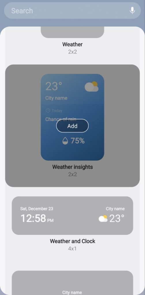 Samsung One UI 6 Weather Widget