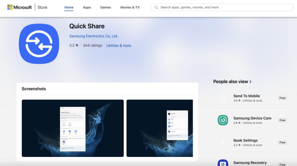 Samsung updates its quick share app with new logo on windows sammy fans