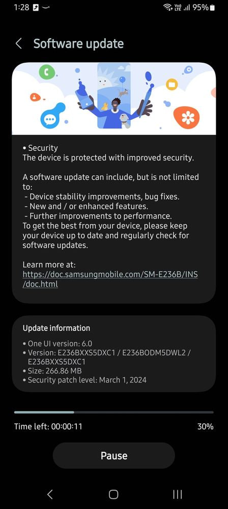 Samsung Galaxy F23 March 2024 update