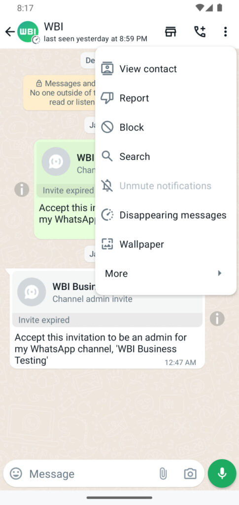 WhatsApp Overflow Menu Icon