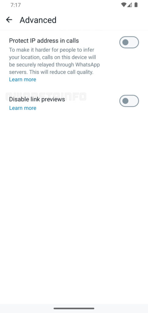 WhatsApp disable link previews