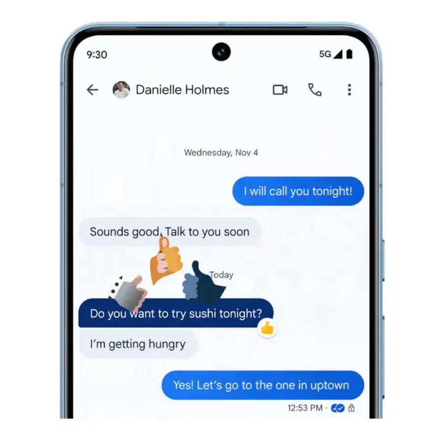 Google Messages Animations option