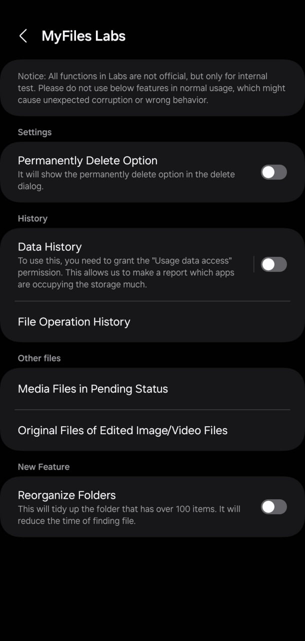 Samsung brings hidden labs features to my files app sammy fans