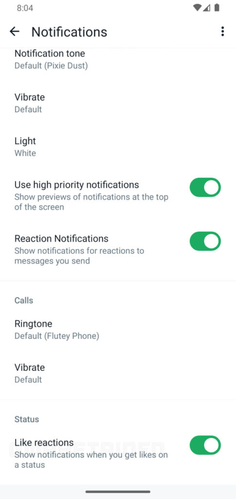 WhatsApp Reaction Notification feature