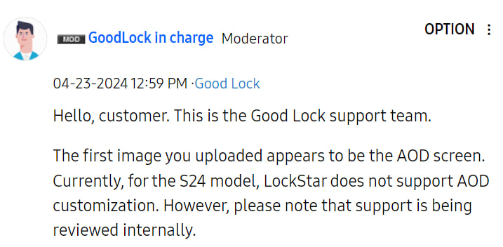 Samsung Galaxy S24 AOD LockStar